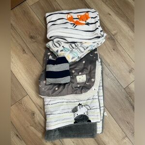 Set of four fleece baby blankets. Perfect for fall 🍂